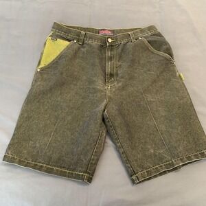 Webs Baggy Carpenter Cargo Shorts Mens 38 Gray Denim Utility Pockets Contrast